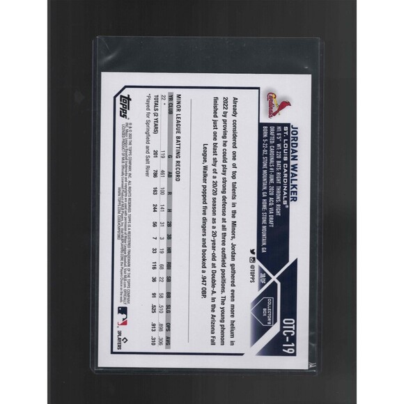 Jordan Walker RC SP 2023 Topps Flagship Collection #OTCSP-1 Oversized Cardinals - Picture 2 of 6